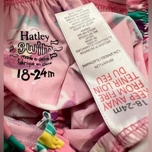 Hatley Felines in Fun Floats Mini Ruffle Pink Swim Suit 18-24 Months Kittens Cat - Picture 4 of 4